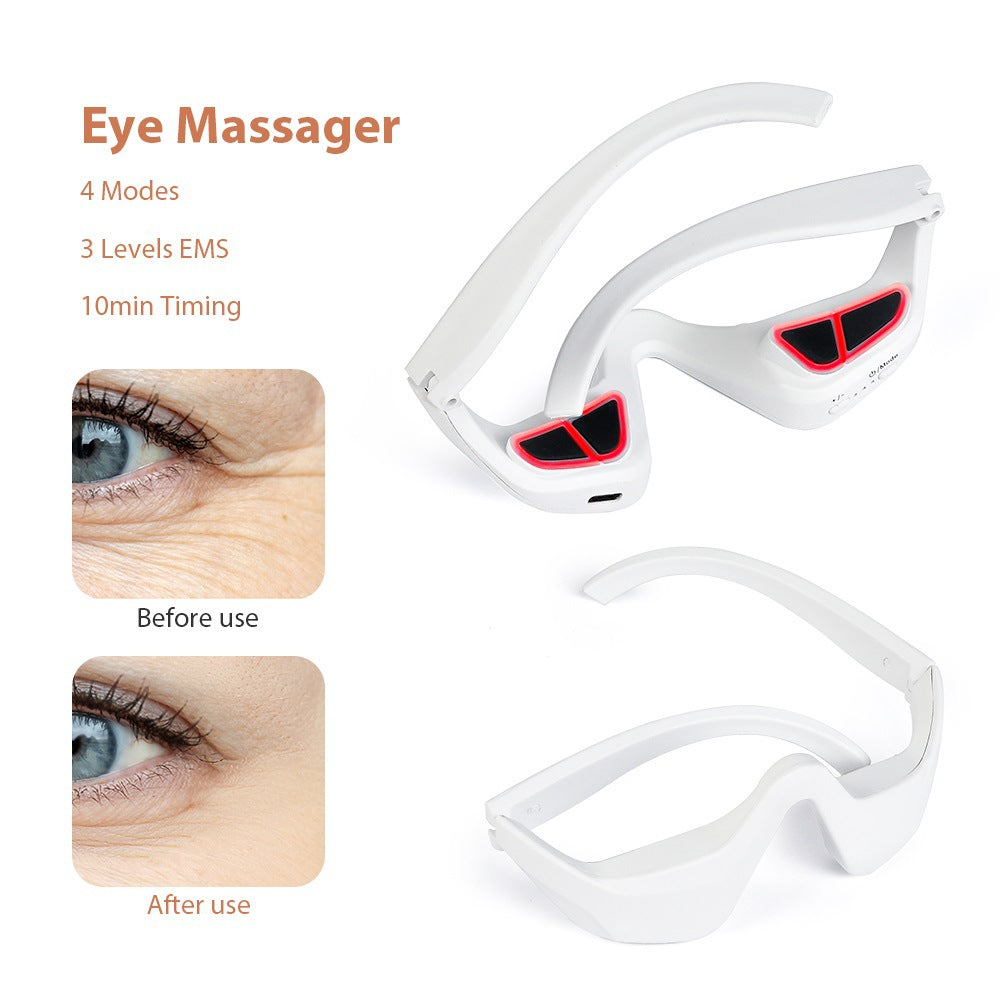 Microcurrent EMS Eye Beauty Massager with Red Light Therapy for Dark Circle Reduction