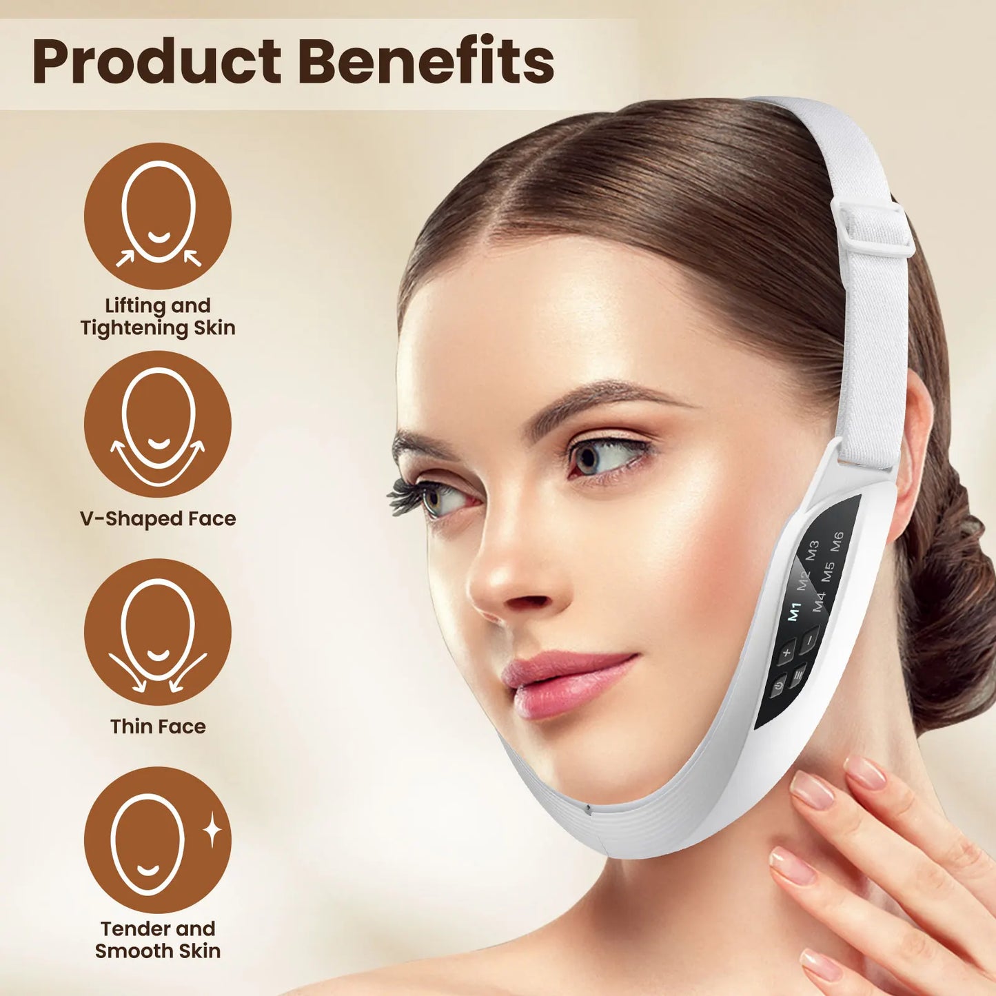 EMS V-Face Lifting Device | 6 Modes Microcurrent Massager
