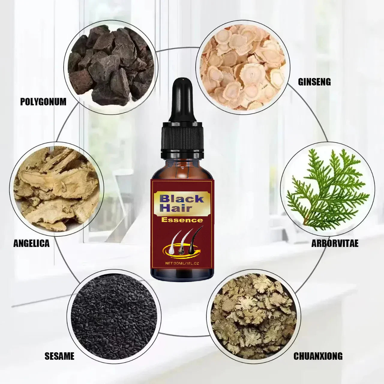 Remove gray hair and restore natural hair color.